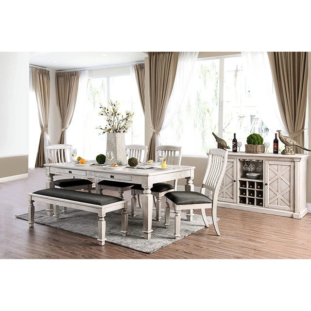 Georgia 6 Pc Dining Table Set with Bench