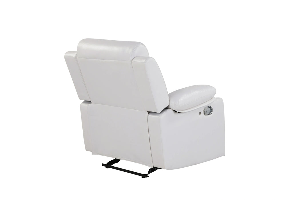 U6026 Blanche White Glider Recliner with LED