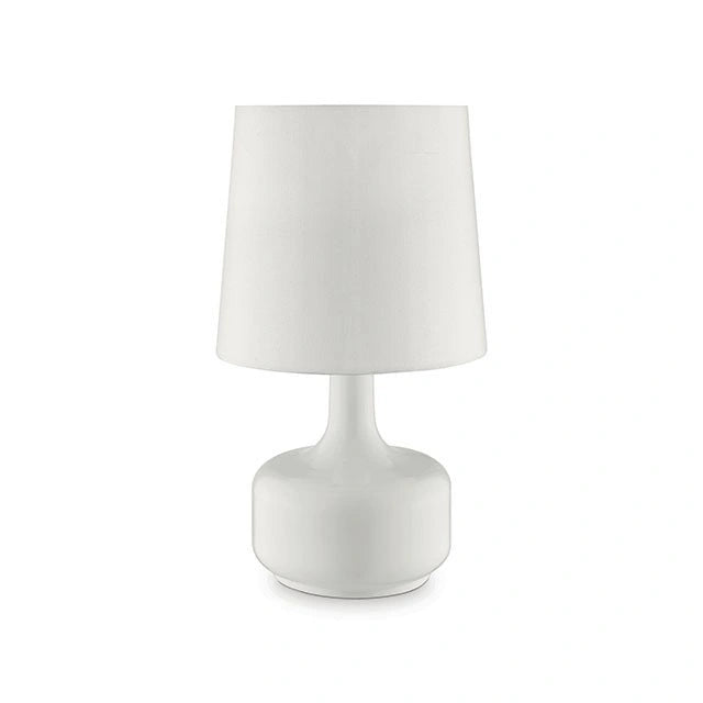 Farah White 17"H Glossy White Table Lamp
