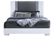 Ylime Smooth White Bed, Dresser, Mirror, Nightstand