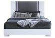 Ylime Smooth White Bed with LED Fully Slatted