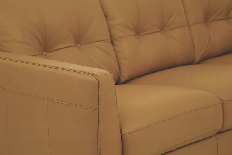 Radwan Camel Leather Sofa
