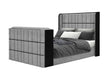 Isabella Grey Bed with LED, TV Lift, Speaker and Fireplace