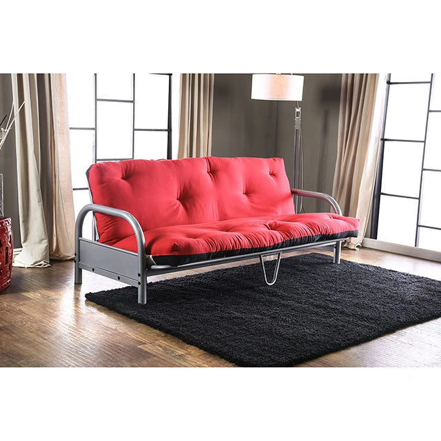 Aksel Black/Red Futon Mattress, Black, Red & Gray