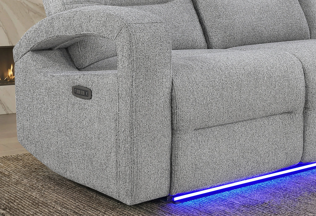 U6611 Grey 15 Power Console Reclining Loveseat with LED