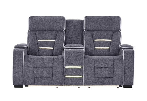 U1895 Grey P2 Console Reclining Loveseat with IS and LED
