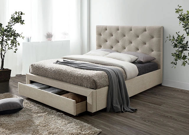 SYBELLA Cal.King, E.King, Queen, Full, & Twin Bed, Beige