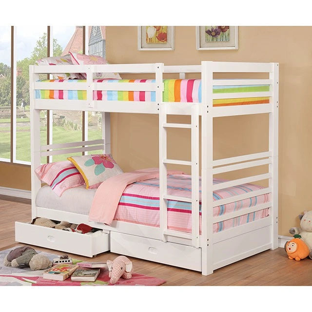 California Iv Black, Walnut, Gray, & White Twin/Twin Bunk Bed