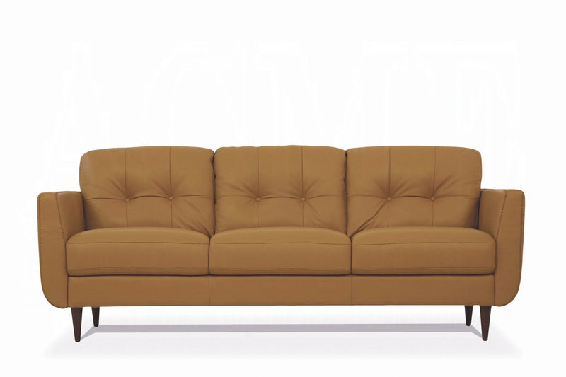 Radwan Camel Leather Sofa