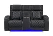 U8611 Blanche Pwr Con Rec Loveseat with PHR, LED and Speaker