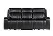 U8880 Black Leather Power Reclining Sofa