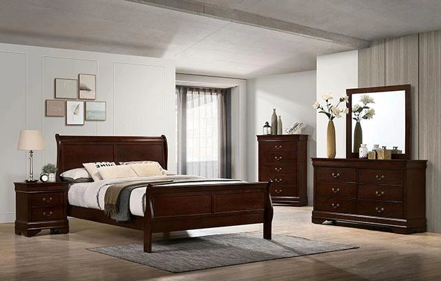 Louis Philippe Full, Twin, Full, & King Bed Black, Grey, Brown & White