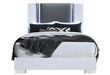 Ylime Smooth White Bed with LED Fully Slatted