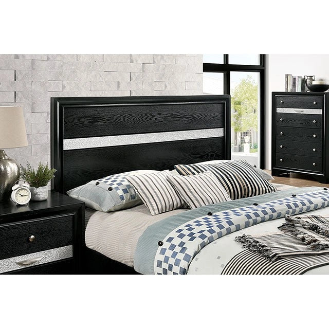CHRISSY E.King, Full, & Queen Bed White, Grey, & Black