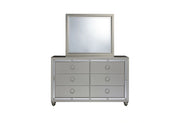 Riley Silver Bed, Dresser, Mirror, Nightstand