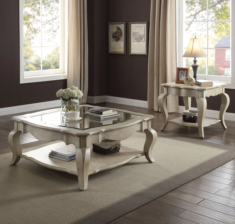 Chelmsford Antique Taupe & Clear Glass Coffee Table