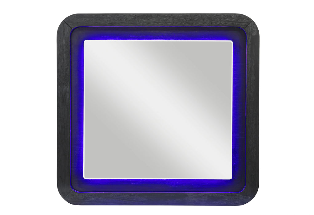 Beckett Wht/Blk Mirror W/ LED