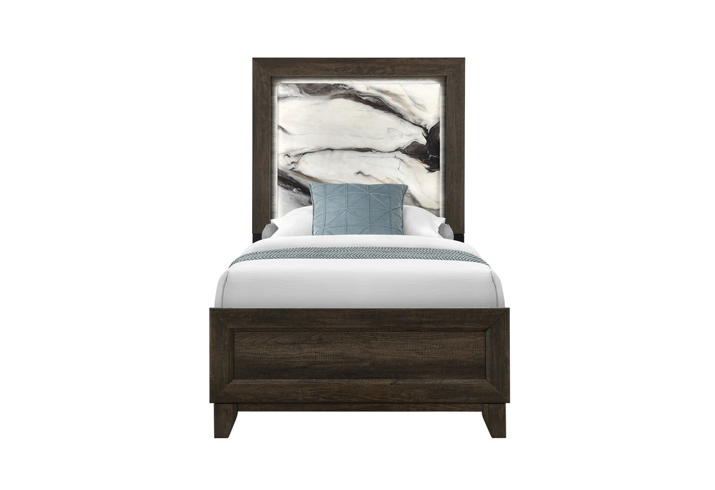 Harmony Brown Bed with LED