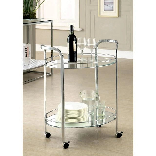 LOULE Chrome Serving Cart
