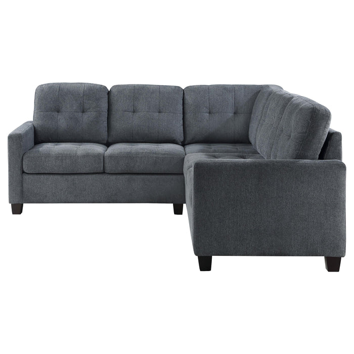 Georgina 3-piece Upholstered Sectional Sofa Steel Beige