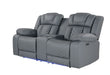 U7068 Grey 10 Power Console Reclining Loveseat with LED