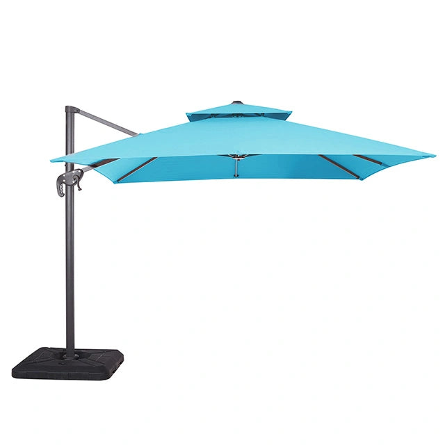 Hero 10 Ft Square Umbrella w/ Double Top + 37" Large Base