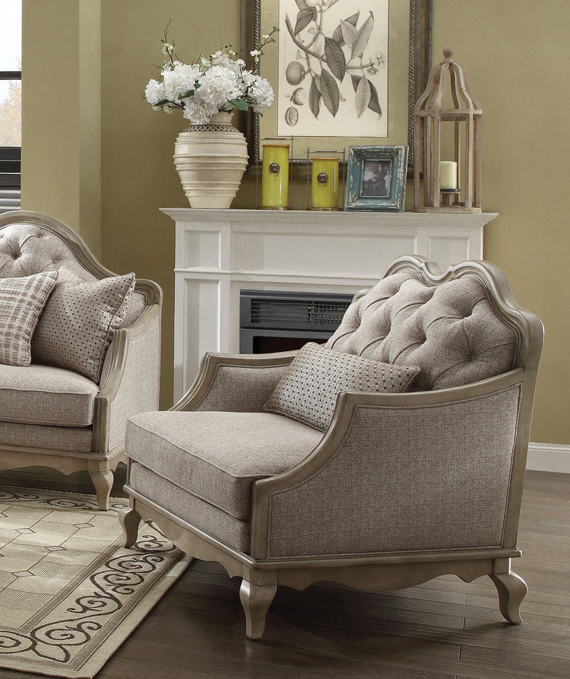 Acme Chelmsford Chair in Beige 56052