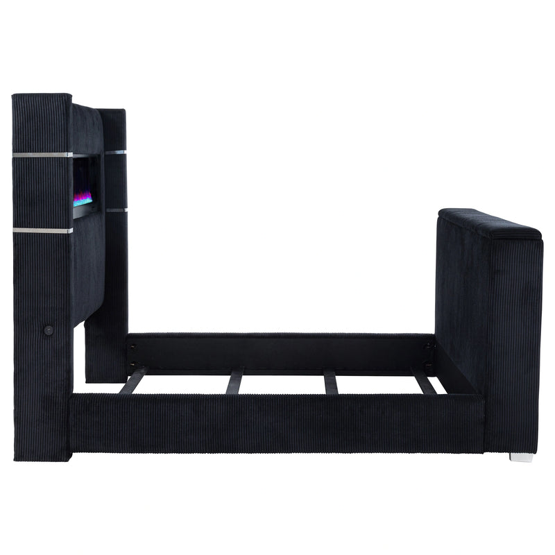 Tisdall Wingback TV Bed with Flame Visualizer