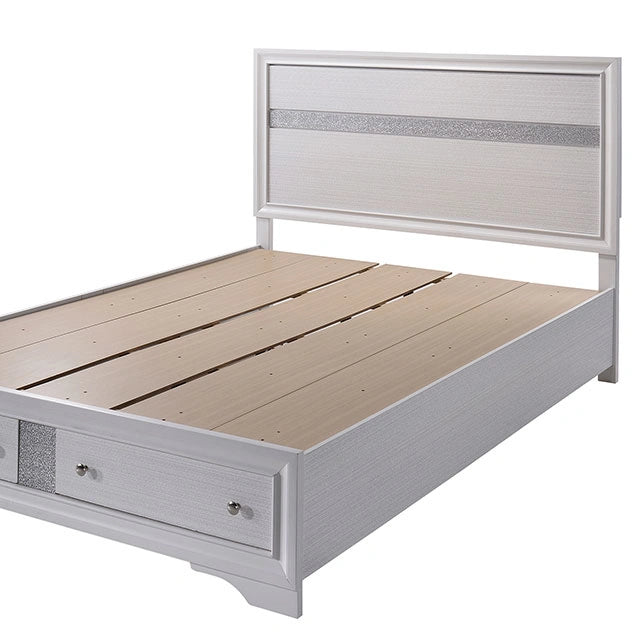 CHRISSY E.King, Full, & Queen Bed White, Grey, & Black