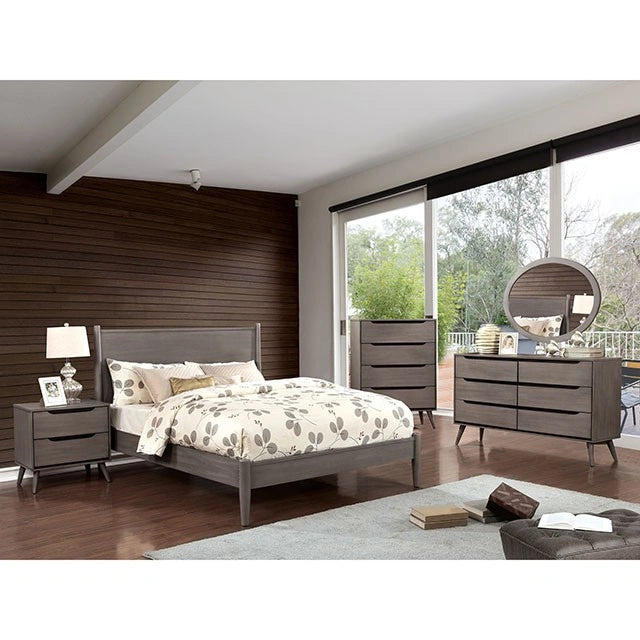 LENNART I Gray & Oak Full Twin Bed