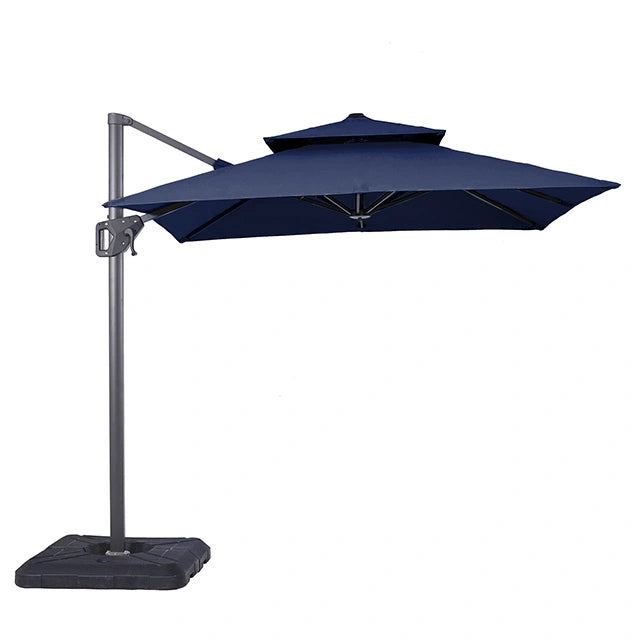 Fida 8 Ft Square Umbrella w/ Double Top + 37" Large Base