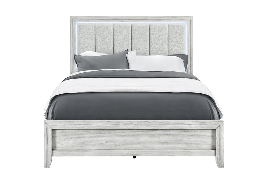Elsie Grey Bed with LED