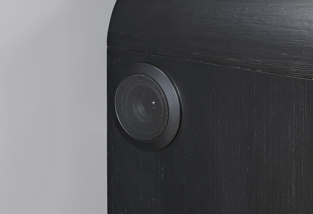 Beckett White/Black Nightstand with LED, Cooler and Speaker