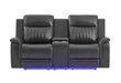 U8879 Blanche Charcoal Pwr Con Rec Ls W/LED, Global Ss & Subwoofer