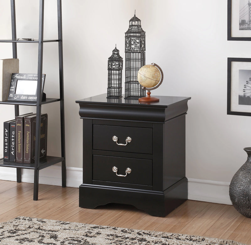 Louis Philippe III Black Nightstand