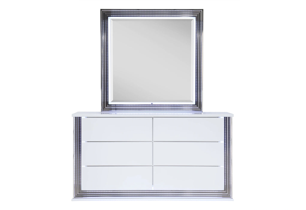 Ylime Smooth White Dresser with LED