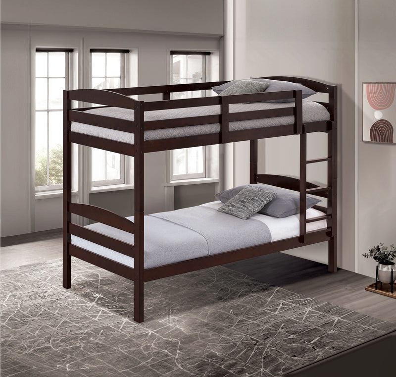 Finsbury Twin Twin Bunk Bed Espresso, Grey & White