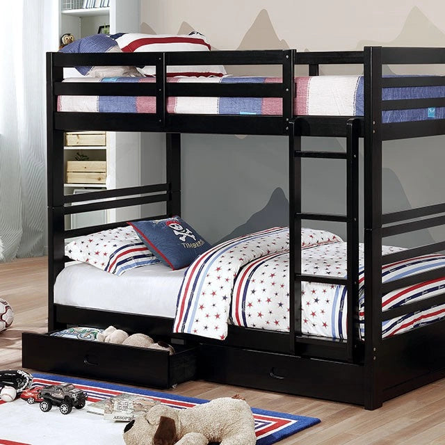 California Iv Black, Walnut, Gray, & White Twin/Twin Bunk Bed