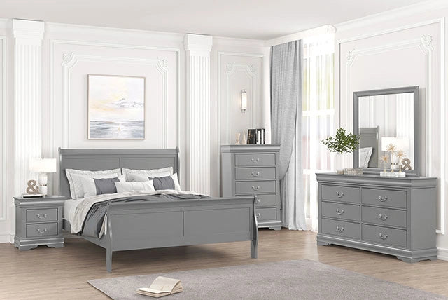 Louis Philippe Full, Twin, Full, & King Bed Black, Grey, Brown & White