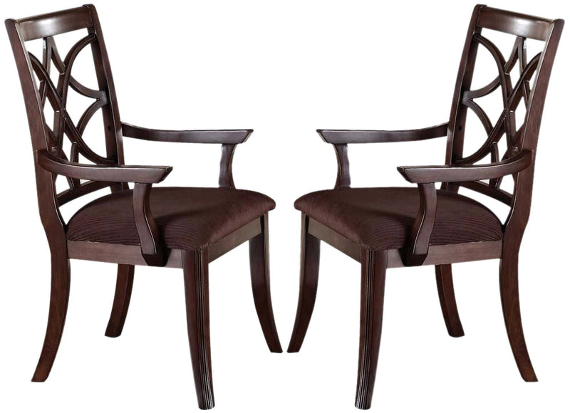 Acme Keenan Dining Arm Chairs (Set of 2) in Dark Walnut 60258