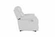 U6026 Blanche White Glider Recliner with LED