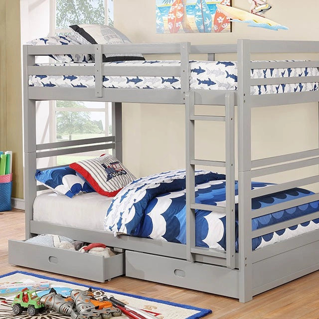 California Iv Black, Walnut, Gray, & White Twin/Twin Bunk Bed