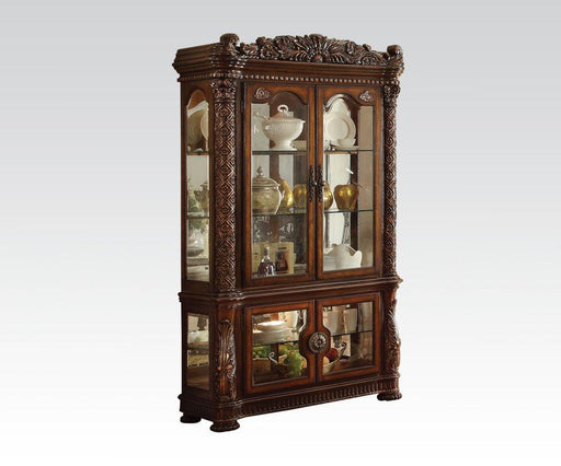 Acme Vendome Curio Cabinet with Mirror Back in Cherry 62023 image