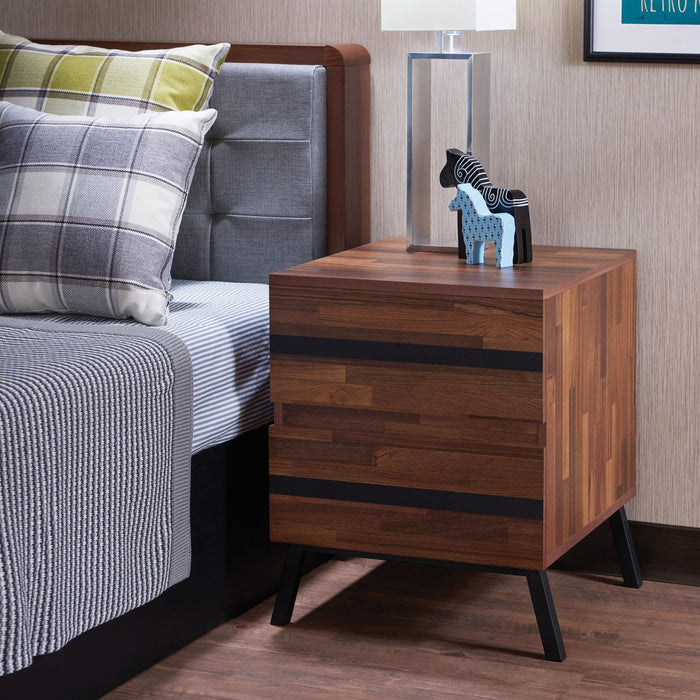 Karine Walnut & Black End Table image