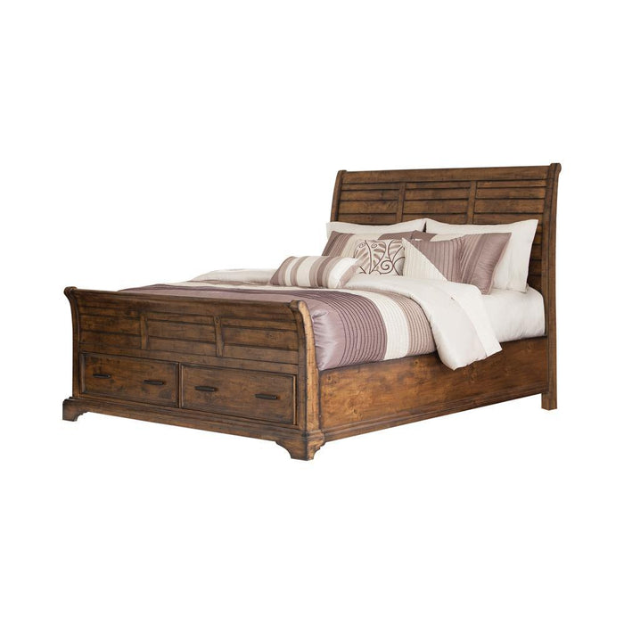 Elk Grove Rustic Vintage Bourbon Queen Bed