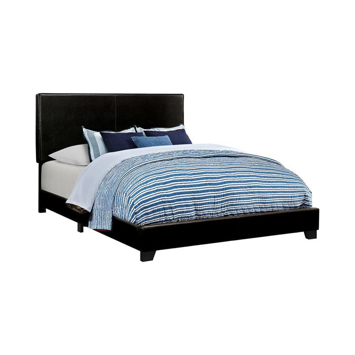 Dorian Black Faux Leather Upholstered Queen Bed