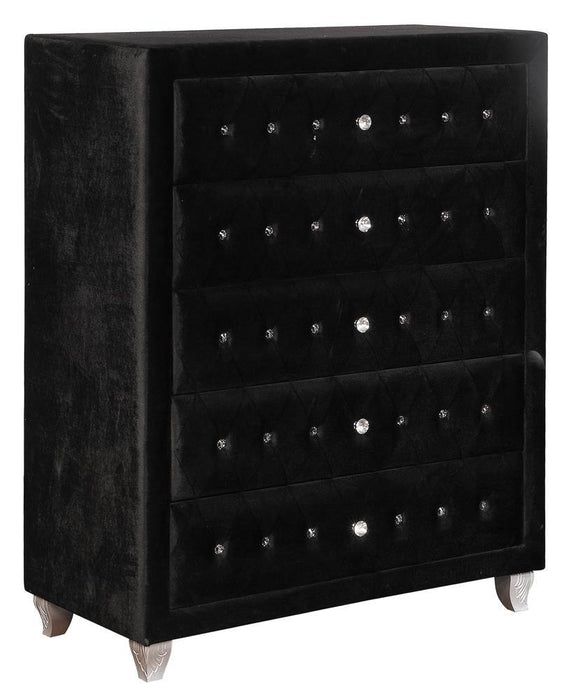 Deanna Contemporary Black and Metallic Chest
