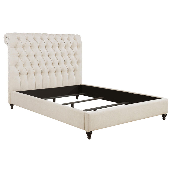 Devon Tufted Upholstered California King, Eastren King, & Queen Bed Beige image