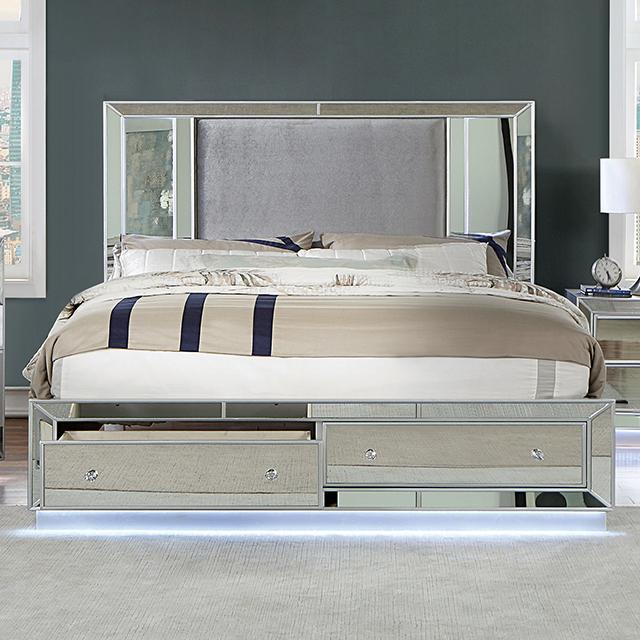 BELLADONNA Cal.King, E.King & Queen Bed, Silver