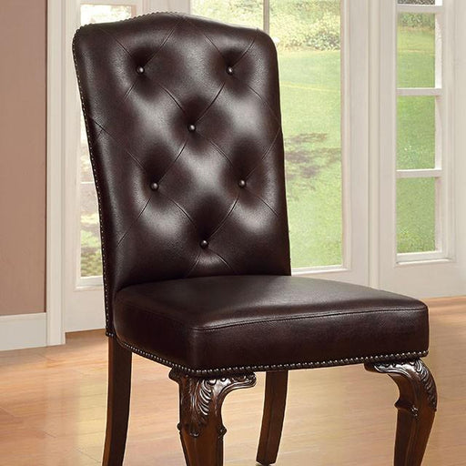 Bellagio Brown Cherry/Pattern Leatherette Side Chair (2/CTN) image